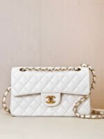 Chanel Classic Double Flag Bag White Leather Shoulder Bag - Image 3