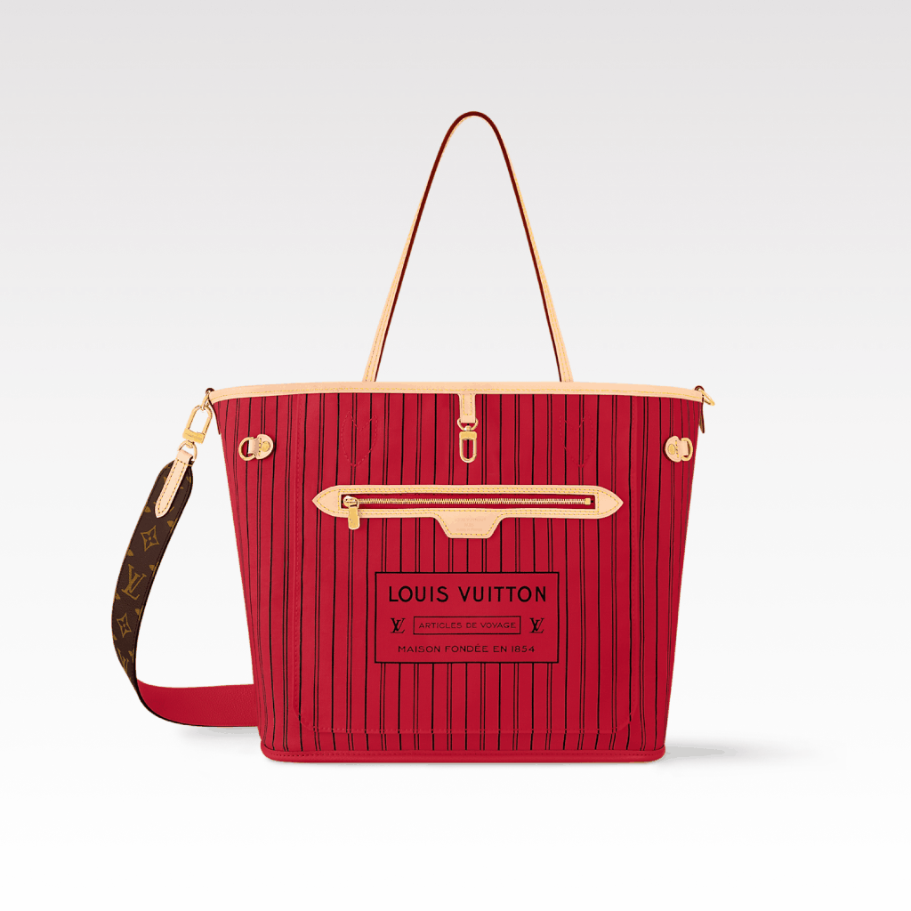 193212c0603207e61bfc20d510de718c Louis Vuitton Neverfull Bandoulière Inside Out MM Size Rouge Sari Bag - Image 1