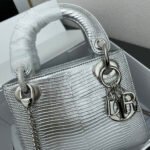 Dior lady bag 17cm lizard bag-Silver - Bag - Image 5