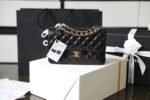 Chanel Classic Flag Bag Small Classic Double Flap Black Caviar Gold Hardware - Bag - Image 6