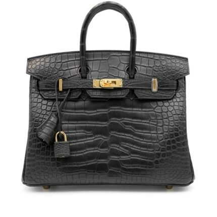 Hermes Black Matte Alligator Birkin Gold Hardware - Bag