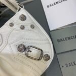 BALENCIAGA Le Cagole mini studded croc-effect leather shoulder bag white - Bag - Image 6
