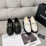 Chanel Alphabet Buckle Loafers-White - Image 8