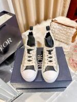 Dior New Embroidered White High Top Shoes - Image 8