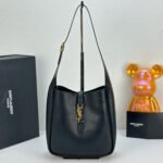 Saint Laurent LE 5 À 7 small bag in soft python Black - Bag