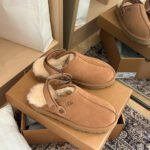 UGG Suede Slippers Brown Color - Shoes