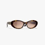 CHANEL Oval Sunglasses Brown - Accessories