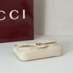 Gucci GG Marmont White Matelassé Chevron Leather Small Shoulder Bag - Image 5