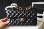 Chanel Classic Flag Bag Small Classic Double Flap Black Caviar Gold Hardware - Bag - Image 7