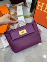 Hermes 2424 Togo Swift Gold Hardware Purple - Bag - Image 2