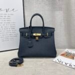 Hermes Birkin Togo Retourne Bag Golden-Midnight Blue Bag - Image 5