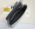 Fendi Silver Metallic Nappa Embossed Baguette Bag - Image 8