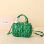 Miu Miu Arcadie matelassé nappa leather bag green - Image 2