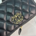 Chanel Boy Zip Around Wallet Quilted Caviar Long-Plain Gold Wallet - Image 2