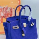 Hermes Birkin Bag Doblis Bag Golden Hardware-Dark Blue Bag - Image 5