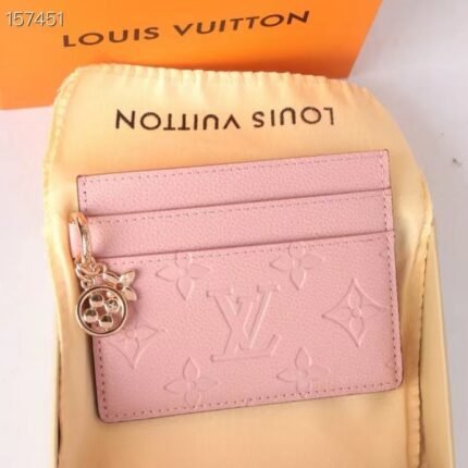 LV Charms Business Card Holder - Monogram Coated Canvas & Gold Charm Accent