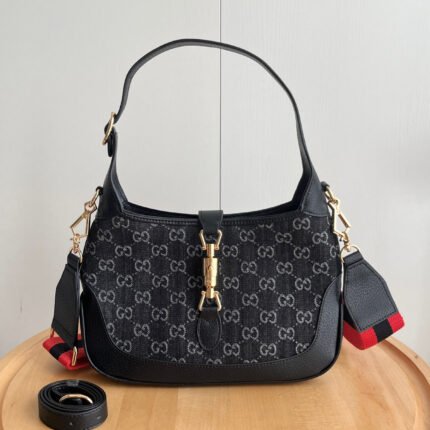 Gucci Small Jackie 1961 Bag in Horsebit Black Denim and GHW - Bag
