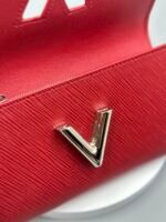 Louis Vuitton Red Epi Leather Twist Wallet - Silver - Image 6