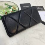 Chanel Boy Zip Around Wallet Quilted Caviar Long-Fishseed Pattern Gold Wallet - Image 5