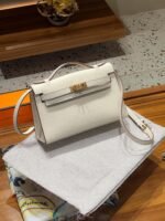 Hermes Kelly Mini 1st Kelly Pochette Generation Epsom Palm Leather-White - Image 3
