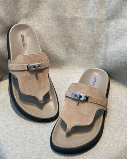 Hermes Empire sandal in Suede Slippers Silver Hardware - Shoes