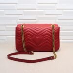Gucci GG Marmont Small Shoulder Bag in red leather - Bag - Image 3