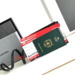 Balenciaga Men's Green Passport Long Wallet 1 Ticket - Bag
