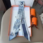 1pc 100cm Square Silk Scarf Headband Neck Scarf Hair Accessory Bag Scarf (No box) - Bag - Image 10