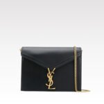 Saint Laurent YSL Cassandra Monogram Clasp Leather Crossbody Black - Bag - Image 13