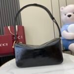 Gucci Half Horsebit Shoulder Black soft glossy leather Medium - Bag - Image 2