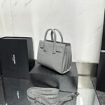Saint Laurent Grey Croc Embossed Leather Nano Classic Sac De Jour Tote - Bag - Image 3