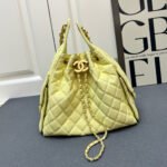 CHANEL 25 Small Handbag Grained Calfskin & Gold-Tone Metal Light Yellow - Bag - Image 3