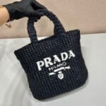 Prada Crochet tote bag Raffia Small bag - Image 5