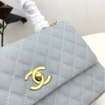 Chanel Mini Coco Handle Flap in Grey With Gold Hardware - Bag - Image 8