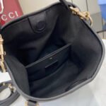 Gucci GG Emblem Small Bucket Bag GG Print Embossed Leather - Black - Image 12