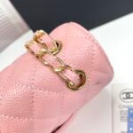 Chanel Classic Double Flap Bag Pink Caviar Golden Hardware - Bag - Image 9