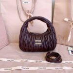 Miu Miu Wander matelassé nappa leather hobo bag - Burgundy - Image 2