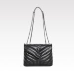 SAINT LAURENT Loulou Small Quilted Leather Shoulder Bag Black - Bag