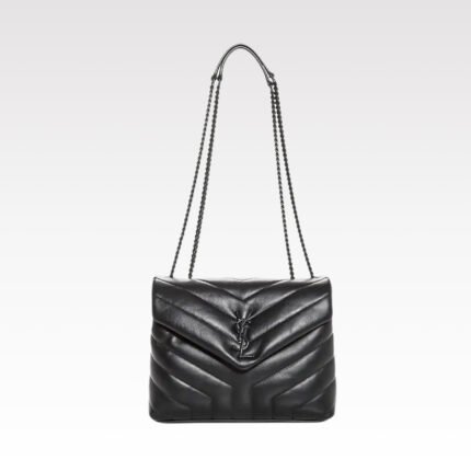SAINT LAURENT Loulou Small Quilted Leather Shoulder Bag Black - Bag