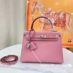 Hermes Kelly Haze Light Pink Silver Hardware - Bag - Image 4