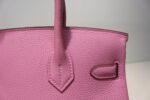 Hermes Birkin Togo handbag in Rose Sakura with Silver hardware - Image 6
