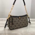 Tory Burch Navy Blue Monogram Jacquard Studio Shoulder Bag - Image 3