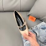 Hermes Jane Ballet Flat Light Golden Shoes - Image 7