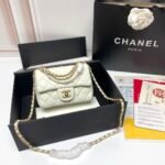 Chanel 17c Ivory Caviar Rectangle Mini Gold Hardware - Bag
