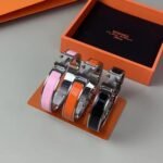 Hermes Clic H Enamel Palladium Plated Narrow Bracelet - Accessories - Image 4