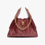 CHANEL 25 Small Handbag Grained Calfskin & Gold-Tone Metal Burgundy -Bag