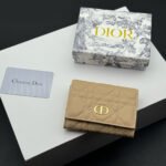 Dior Caro Montaigne Glycine Wallet-Apricot Leather Wallet - Image 3