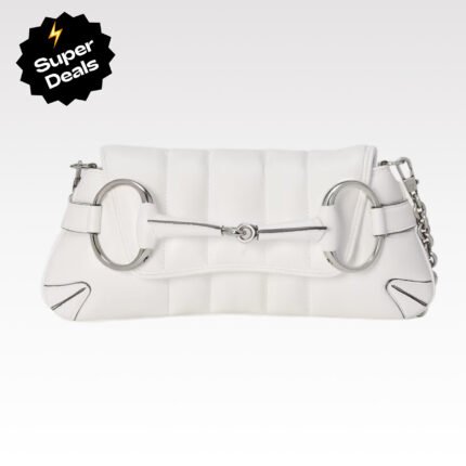 Gucci Horsebit Chain Small Shoulder Bag White - Bag