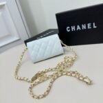 Chanel White Metallic Calfskin Quilted Flap Chain Waist Bag - Image 8