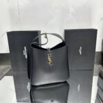 SAINT LAURENT Supple Small leather shoulder bag-Black - Bag
